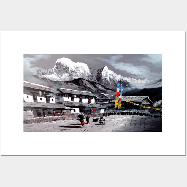 Panoramic View Of Everest Base Camp Wall Art by whimsyart